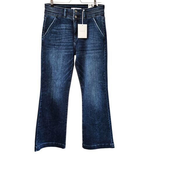 New Kancan Wide Leg Blue Jeans Juniors Size 11 29 X 32 Flawed - Picture 1 of 10